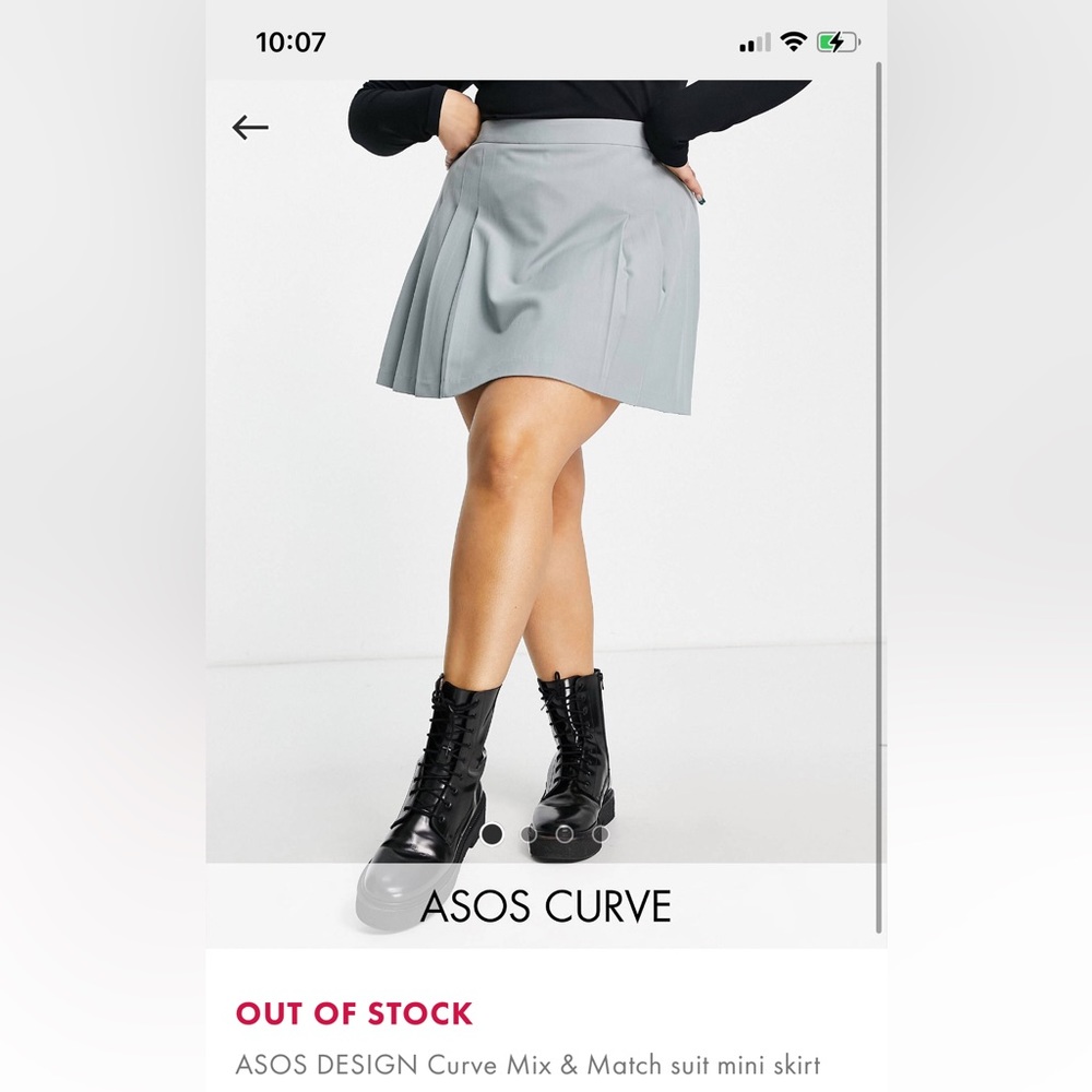 Grey ASOS Curve Mini Skirt